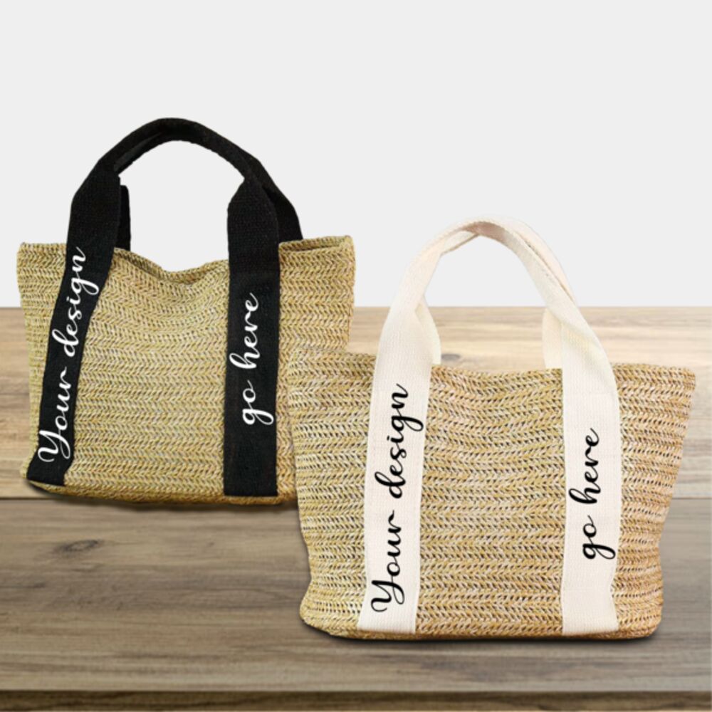 Ladies' Natural Straw Woven Handbag Thumbnail